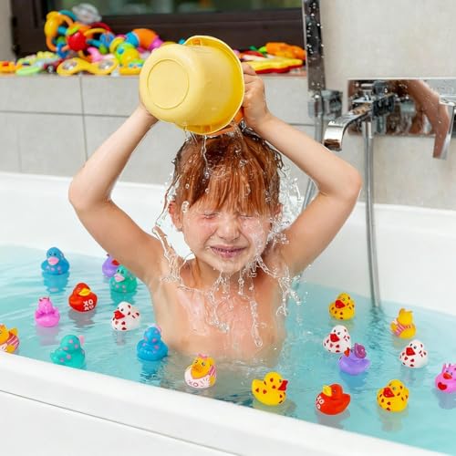 DAZONGE 24Packs Lucky Duck Valentines Cards for Kids, Multi-colored Valentine's Day Gift Tags with Rubber Ducks, Valentine’s Day Cards for Kids School Exchange Activity - Image 5