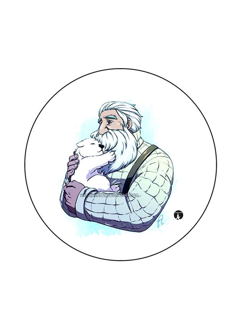 RKN Iron Man And Captain America Printed Round Mouse Pad Multicolour