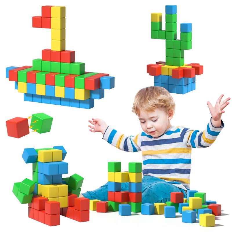 Asago Magnetic Blocks Large 56PCS 134in Magnetic Building Blocks 3D Magnetic Cubes for Toddlers Preschool Educational Construction Kit Sensory Montessori Toys Kids Blocks for Boys Girls Toddlers - Image 3