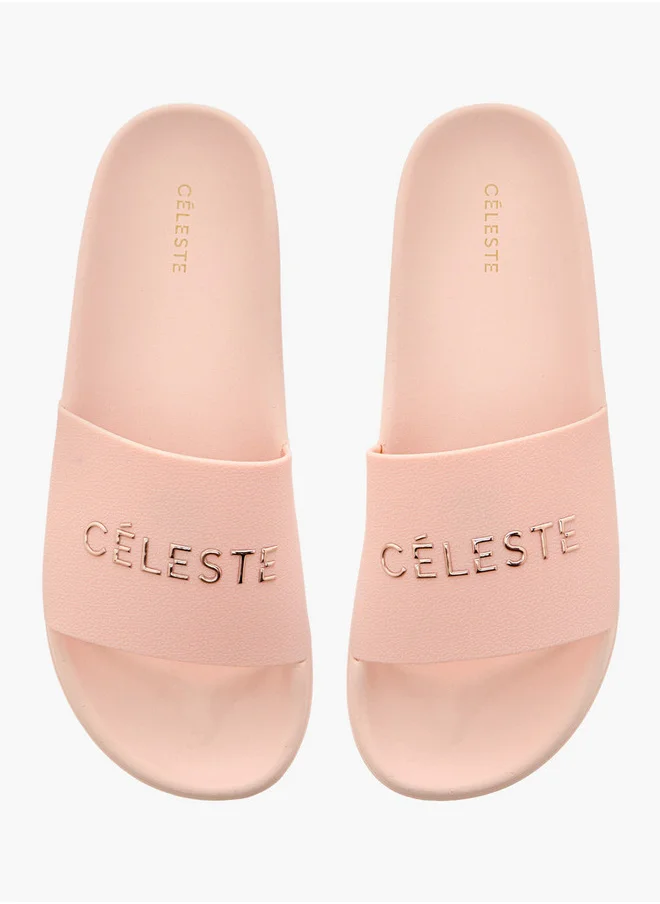 سيليست Women's Logo Detail Slip-On Slides