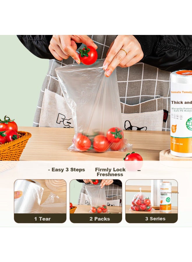 Temeiju Food Grade Small Thickened Fresh-keeping Bags Flat Plastic Bags For Refrigerator Freezer Supermarket Disposable Food Bags 500pcs