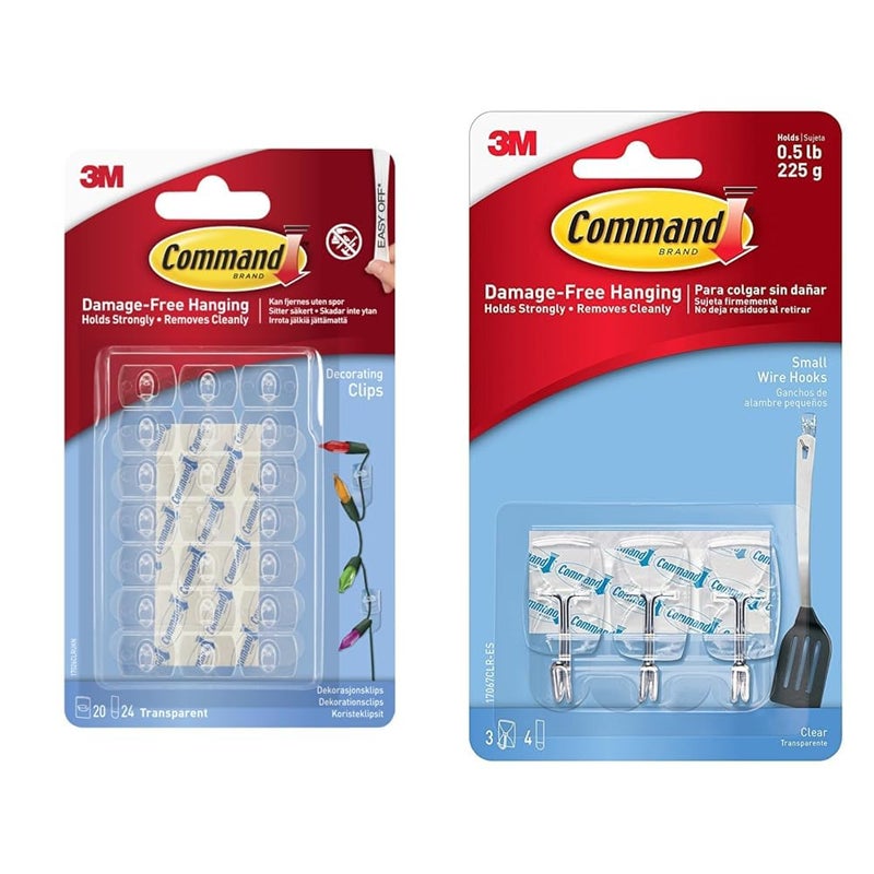 Command Command Plastic Clear Decorating Organizing Wall Hooks Holds Strongly Reusable Adhesive Hooks F  - Image 1
