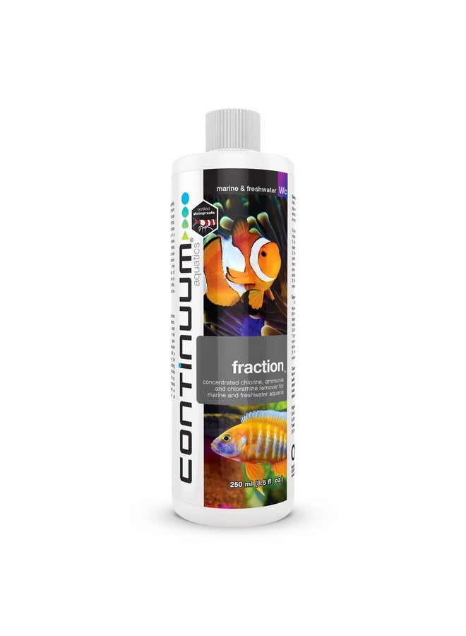 كونتينوم أكواتيكس مُعالج مياه Continuum Aquatics Fraction لأحواض السمك العذبة والبحرية - يزيل الأمونيا والكلور والكلورامينات - يدعم توازن حوض السمك - معالجة مياه متقدمة، 250 مل - Image 1