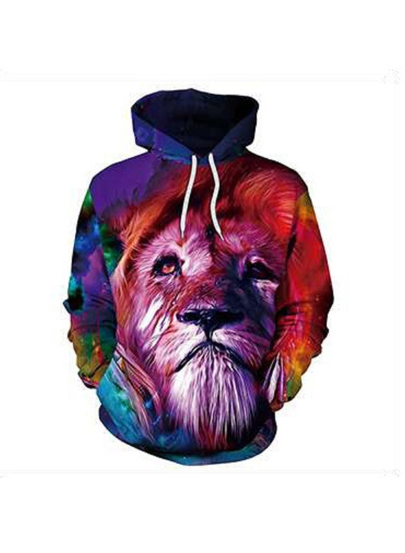 Loquat Digital Printed Pullover Long Sleeved Hoodie 