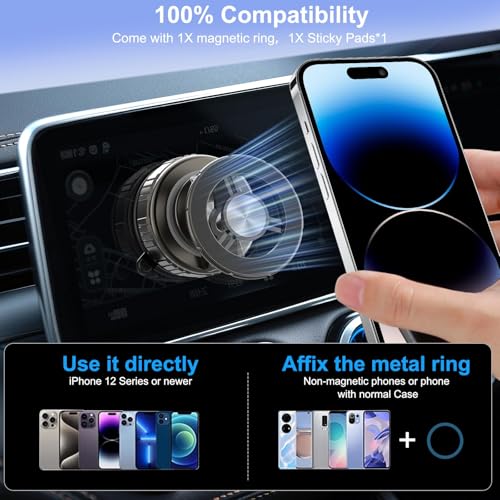 HUGSEE 2026 New Vacuum Magnetic Phone Holder for Car, Magsafe Car Mount for Car/Gym/Mirror/Smooth Surface, Compatible with iPhone Android and All Smartphones(G518) - Image 4