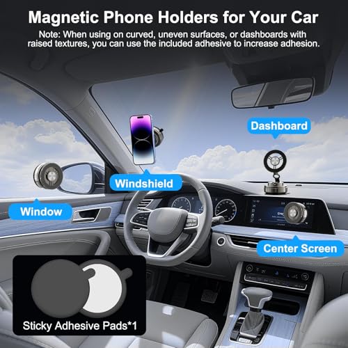 HUGSEE 2026 New Vacuum Magnetic Phone Holder for Car, Magsafe Car Mount for Car/Gym/Mirror/Smooth Surface, Compatible with iPhone Android and All Smartphones(G518) - Image 2