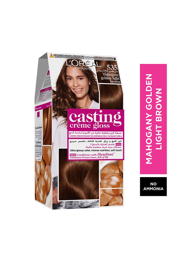 L'OREAL PARIS Casting Crème Gloss No Ammonia Hair Color For ultra Glossy and shimmering tone 535 Mahagony Golden Light Brown  - Image 2