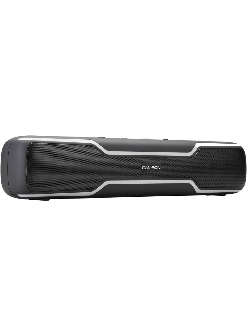 GAMEON Dominator Blaze Wireless Bluetooth 5.3 RGB Gaming Soundbar, 20W Dual Driver Speaker with TWS Mode, AUX/TF/USB Playback - Black - Image 4