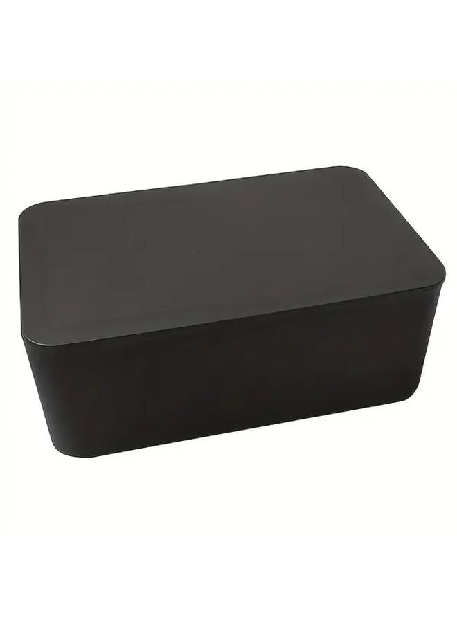 Black Plastic Wet Tissue Storage Box With Lid Multi Functional Towel Dispenser - Image 1