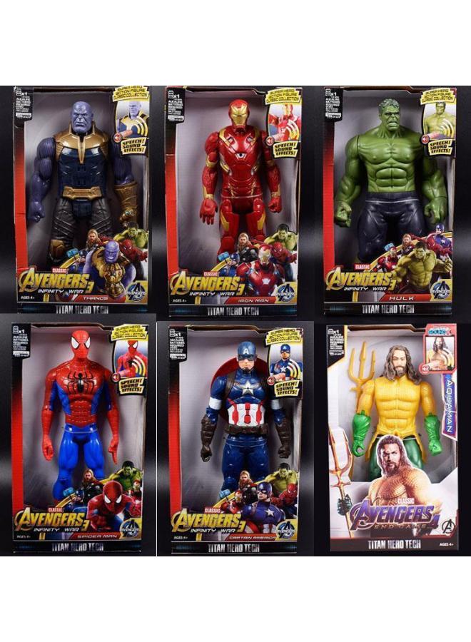 نسخة الصوت والضوء أفنجرز موبايل آيرون مان هالك كابتن أمريكا زينة دمية سبايدر مان مصنوعة يدويًا - اللون: أحمر - ارتفاع الهيكل 13 - 16 سم (إصدار مضيء) - Image 2