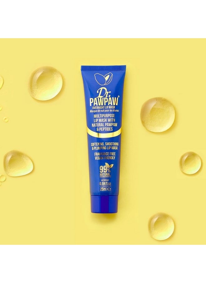 Dr.PAWPAW - Overnight Lip Mask Multipurpose Balm Natural Pawpaw & Peptides Smooth Skin Cracked Lips Vegan Ethical Beauty & Fregrance Free (3 X 25 Ml) - Image 1