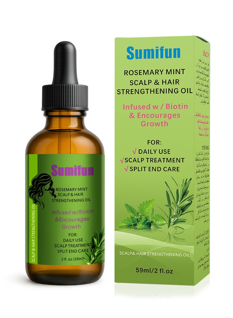 سوميفون زيت إكليل الجبل والنعناع لتقوية فروة الرأس والشعر، زيت عطري طبيعي متعدد الاستخدامات - 59 مل - Image 1