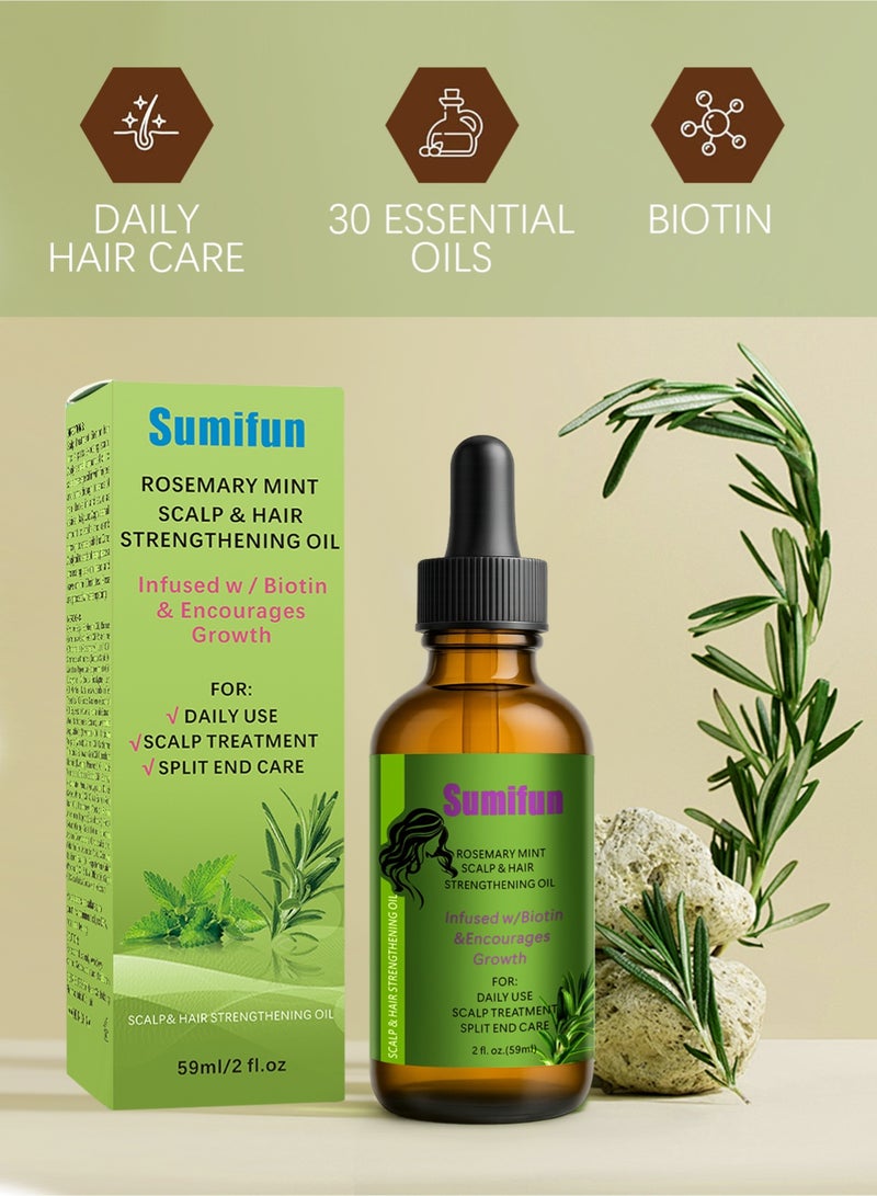 سوميفون زيت إكليل الجبل والنعناع لتقوية فروة الرأس والشعر، زيت عطري طبيعي متعدد الاستخدامات - 59 مل - Image 3