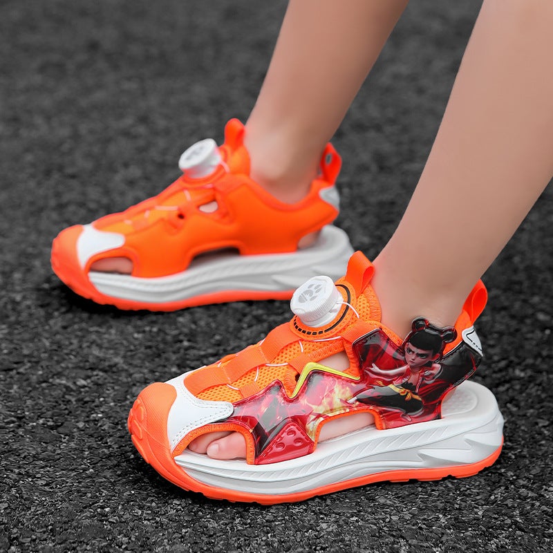 Nata Co-Branded Sandals Anti-Slip And Anti-Collision Boys' Toe-Toe Sandals For Middle And Large Children Trendy Soft-Soled Beach Shoes - Image 2