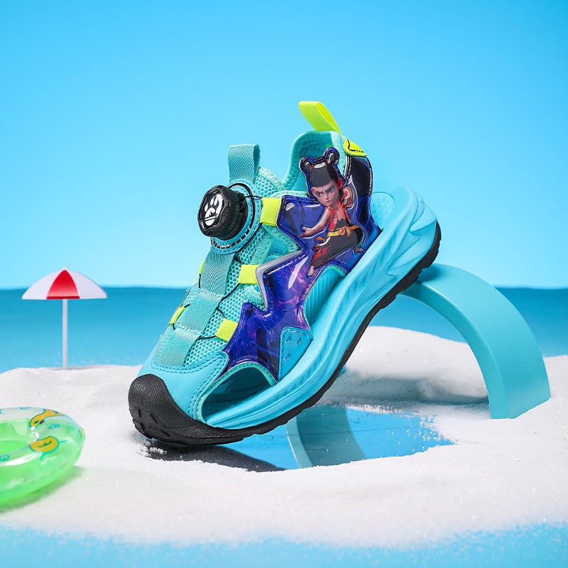 Nata Co-Branded Sandals Anti-Slip And Anti-Collision Boys' Toe-Toe Sandals For Middle And Large Children Trendy Soft-Soled Beach Shoes - Image 1