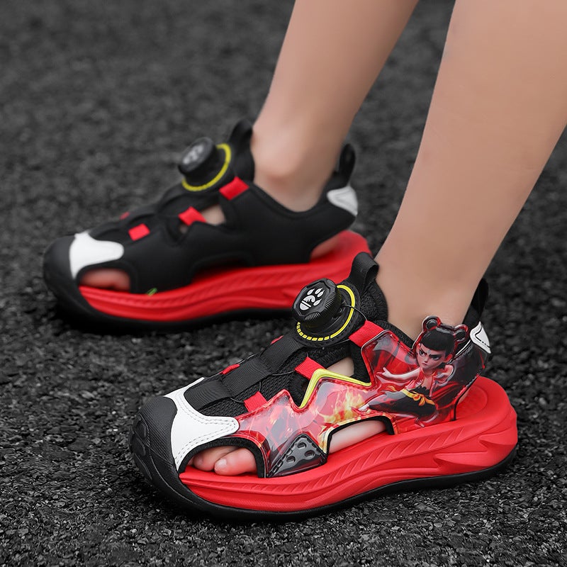 Nata Co-Branded Sandals Anti-Slip And Anti-Collision Boys' Toe-Toe Sandals For Middle And Large Children Trendy Soft-Soled Beach Shoes - Image 4