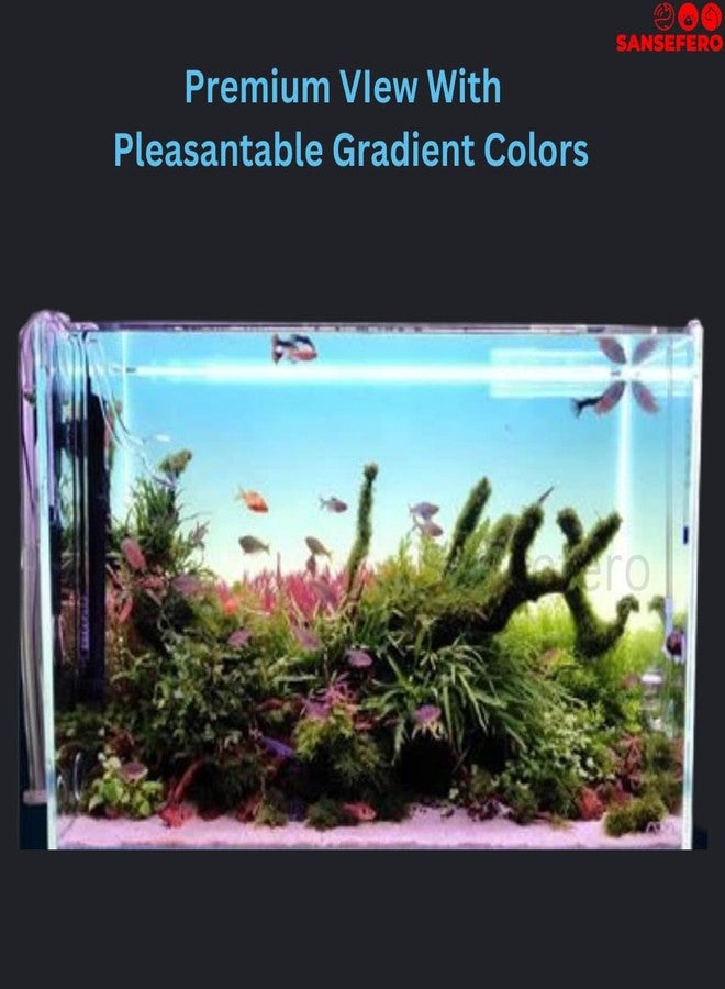 SANSEFERO Premier Plants Aquarium Fish Tank Background Blue and White Sticker Poster for Aquarium Background Gradient Poster (6 ft Length x 2 ft Height) - Image 4