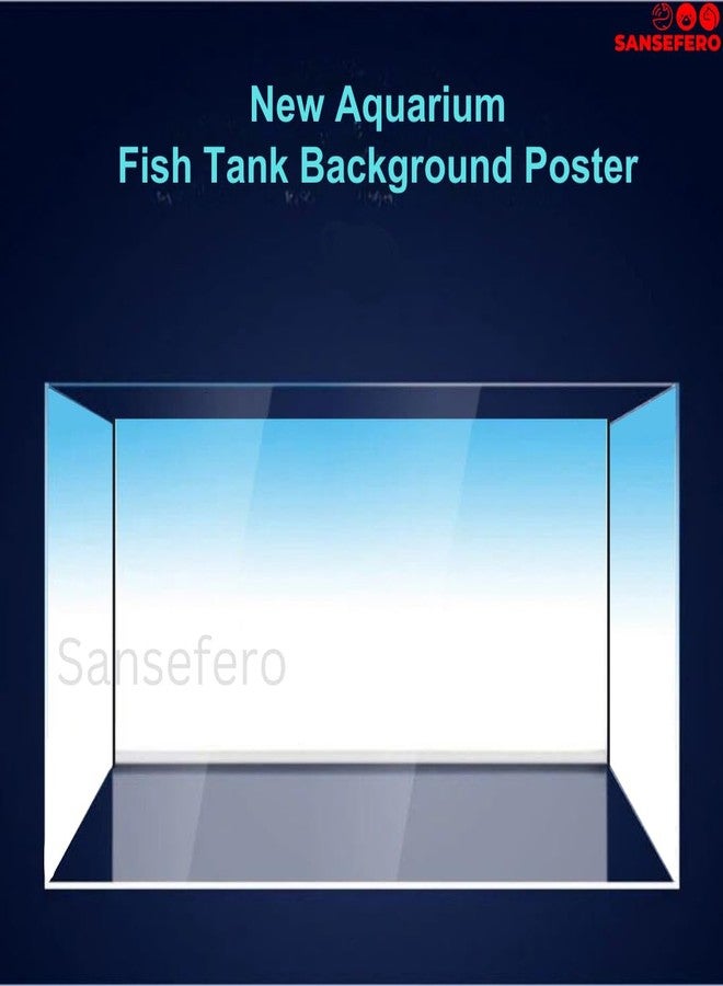 SANSEFERO Premier Plants Aquarium Fish Tank Background Blue and White Sticker Poster for Aquarium Background Gradient Poster (6 ft Length x 2 ft Height) - Image 2