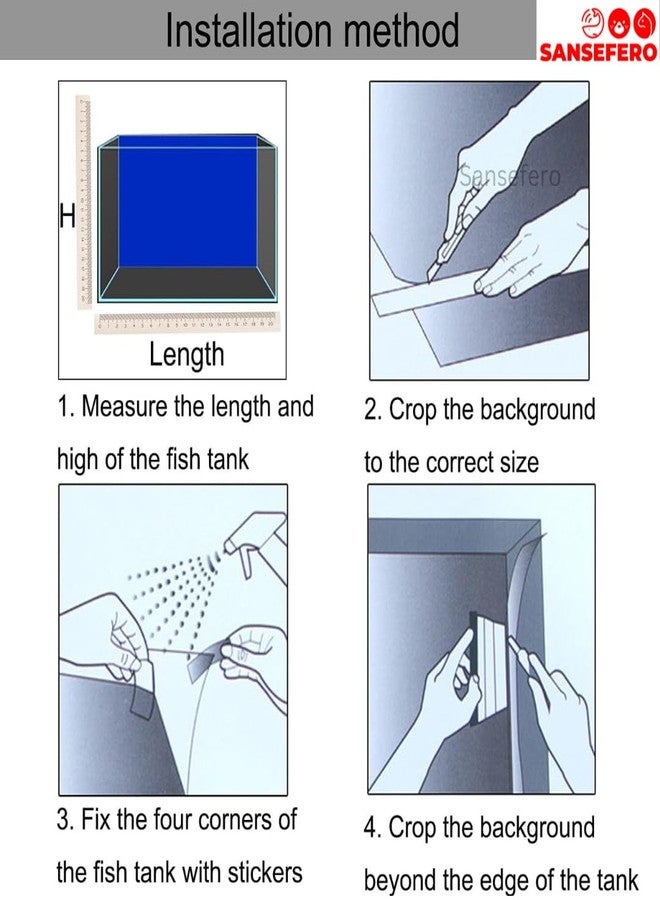 SANSEFERO Premier Plants Aquarium Fish Tank Background Blue and White Sticker Poster for Aquarium Background Gradient Poster (6 ft Length x 2 ft Height) - Image 3