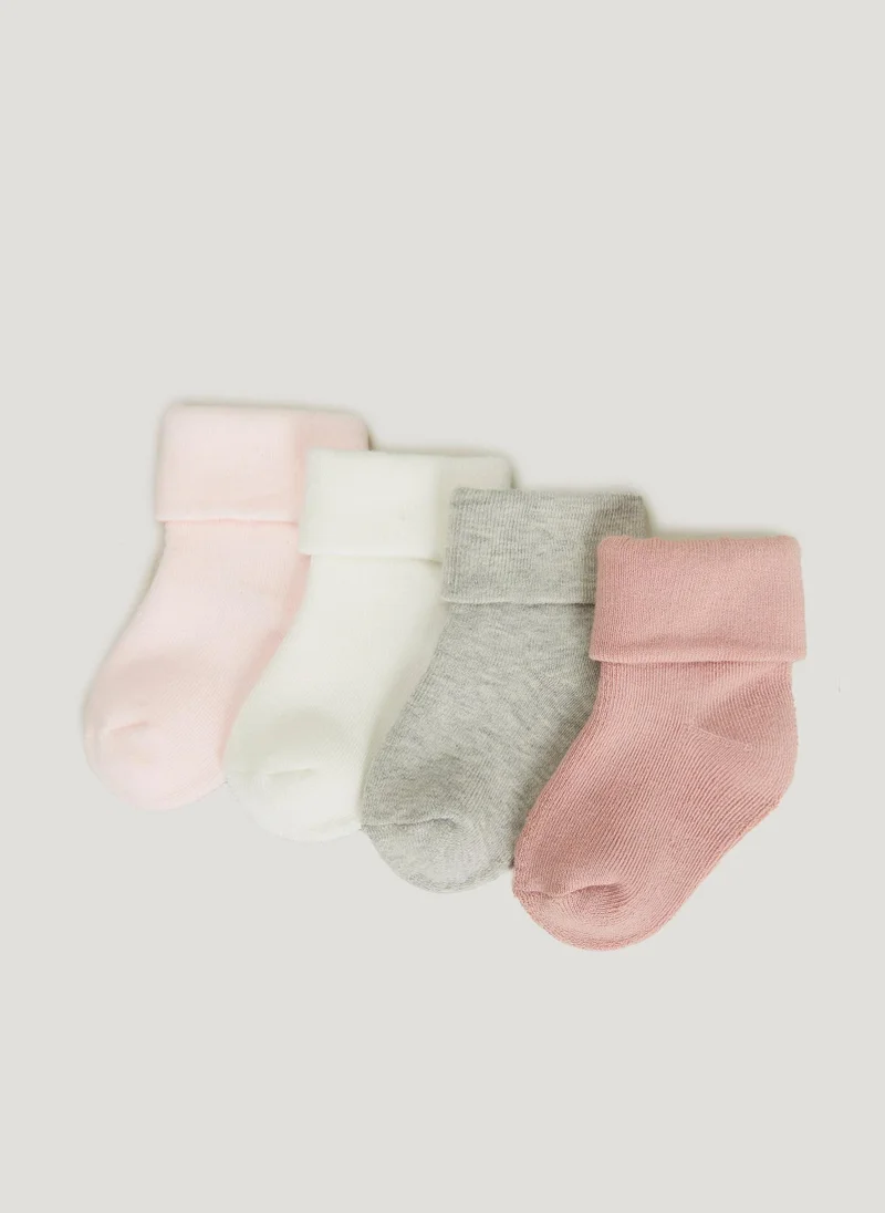 Matalan Unisex 4 Pack Pink Terry Tot Baby Socks