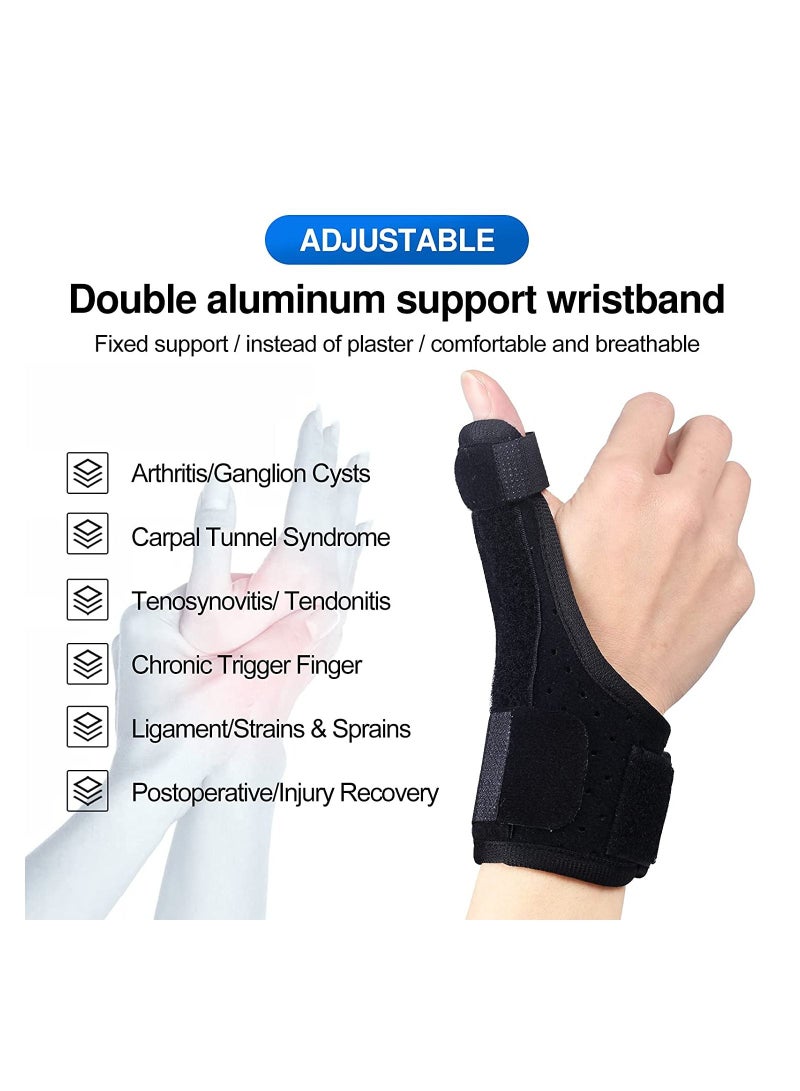 Thumb Splint Support Brace with Wrist Strap Pain Relief from Arthritis Sprains Strains - Image 4