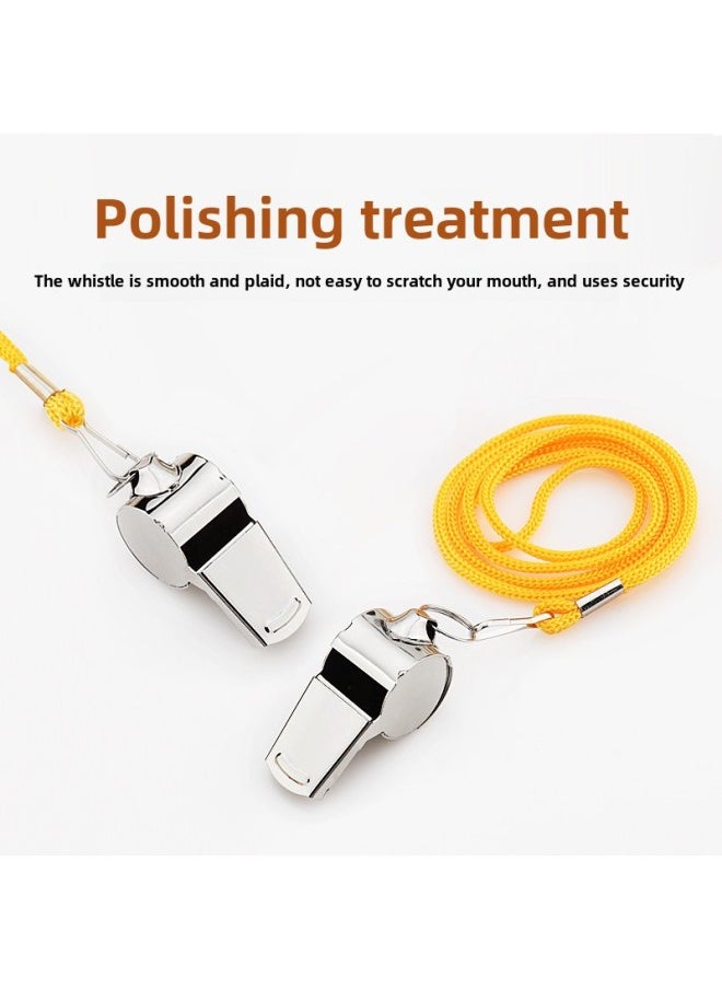 Generic - School Stainless Steel Whistle PE Teacher Special Super Loud Treble Whistle Coach Children's Toy Whistle To Survive-Color:1 Stainless Steel Short-mouth Whistle + Black Rope Independent Bag - Image 1