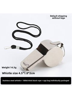 School Stainless Steel Whistle PE Teacher Special Super Loud Treble Whistle Coach Children's Toy Whistle To Survive-Color:1 Stainless Steel Short-mouth Whistle + Black Rope Independent Bag