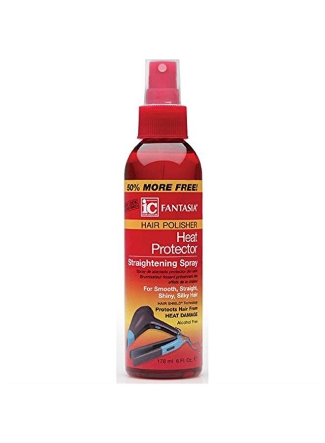 Fantasia Hair Polisher Heat Protector Straightening Spray, 6 oz (Pack of 2)