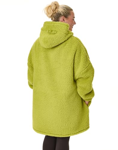 The Grinch Adults Oversized Wearable Blanket Options Green Sherpa Fluffy Fleece Embroidered and AOP Christmas Hoodie - Image 3