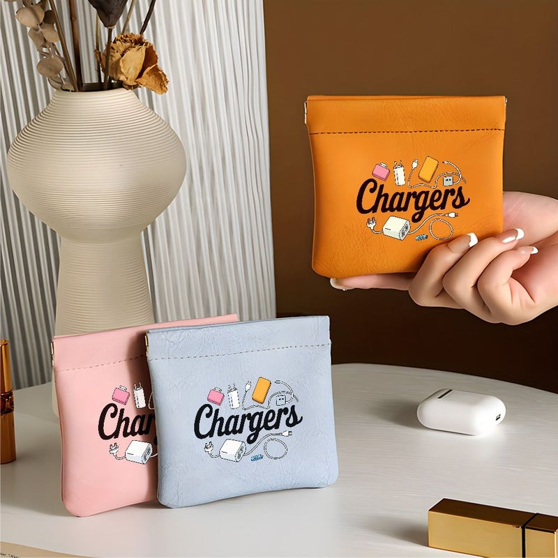 Pink Printed Charger and Cable Storage Portable Organizer for Travel Office - Image 5