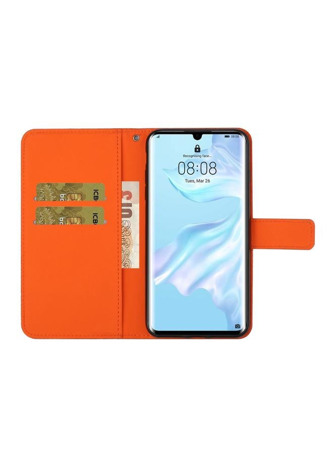 زبون جراب لهاتف Huawei P30 Pro، جراب جلدي أفقي قابل للطي بنمط عرقي منقوش مع حامل وفتحات للبطاقات ومحفظة وحبل - Image 5