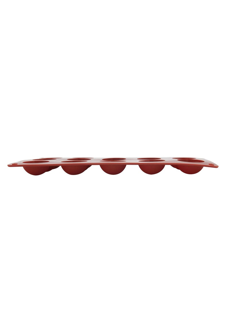 Morlife 15Pcs Small semi Sphere Shaped Non-Stick Silicone Chocolate Mold, Cake Mold, Jelly, Ice Tray, Baking Mold Brown 29cm x 17.3cm x 1.9cm  - Image 4