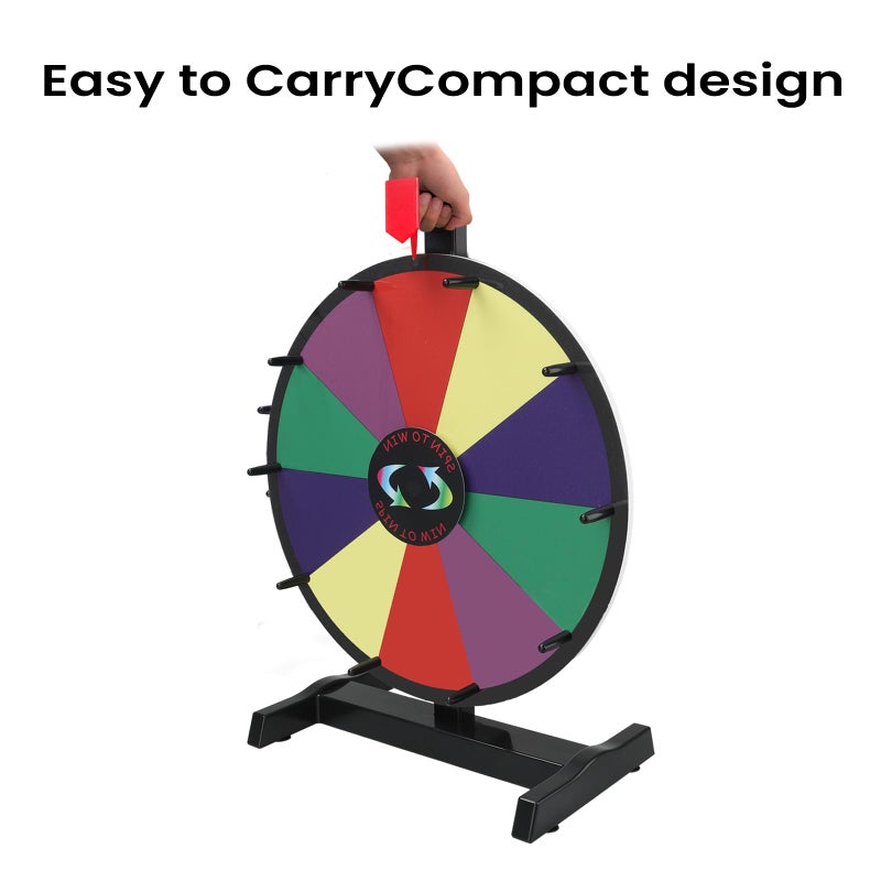 Hooomyai 15 inch Tabletop Spinning Prize Wheel with Durable Base Stand 10 Slots Spin Wheel for Prizes Spinner with Dry Erase Markers and Eraser for Classroom Carnival Trade Show Party Game - Image 3