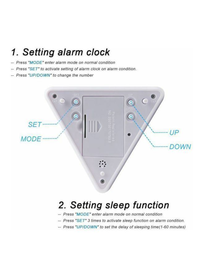 نيبمينينت ساعة منبه على شكل هرم مزودة بشاشة LCD أبيض/ برتقالي/ رمادي 10x15سم - Image 3