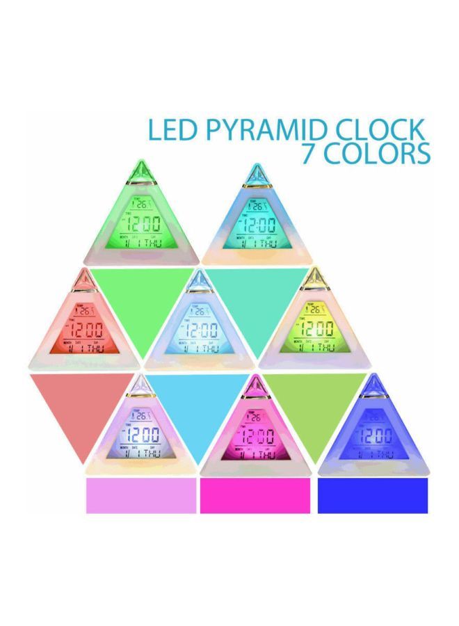 نيبمينينت ساعة منبه على شكل هرم مزودة بشاشة LCD أبيض/ برتقالي/ رمادي 10x15سم - Image 2
