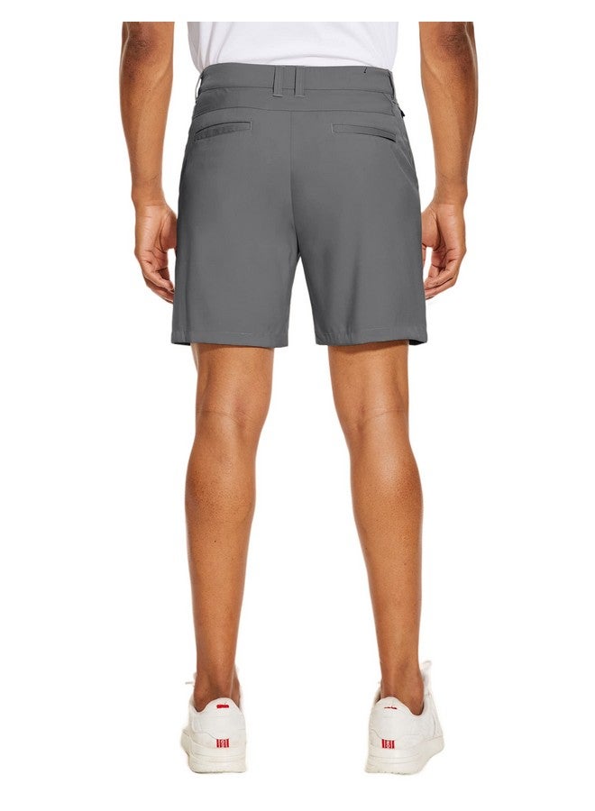 Puli Mens Golf Shorts 7 Inch Inseam Chino Hybrid Dress Shorts Beach Classic Lightweight Hiking Quick Dry With Zipper Pockets Grey 36 - Image 4