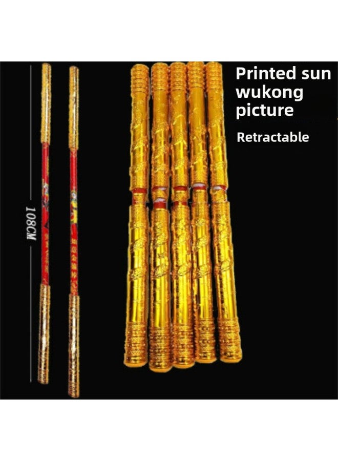 Sun Wukong Luminous Champion Hat Children Wukong Hat Head Crown Monkey Purple Golden Crown Qi Tian Da Sheng Golden Hoop Stick Stall Wholesale-Color:Retractable Golden Hoop [printing  - Image 1