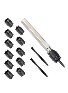 Excefore Spot Weld Cutter Set Double Sided 13 Pcs,3/8" HSS Spot Weld Cutter Remover Drill Bits Hex Sheet Metal Hole Cutter Remover Kit for Power Drill Spot Welding  - Image 1