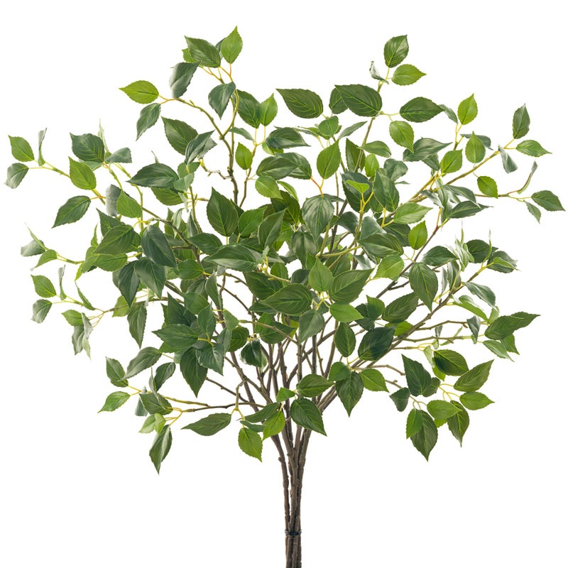 Uqueeten Artificial Plants Greenery Eucalyptus Stems Branches Plant for Home Decorï¼ŒFaux Rustic Ficus Leaf Floral for Indoor Table Bathroom Bedroom Kitchen Decoration,Real Plastic Eucalytus Wedding Dcorï¼ˆ6PCS) - Image 1