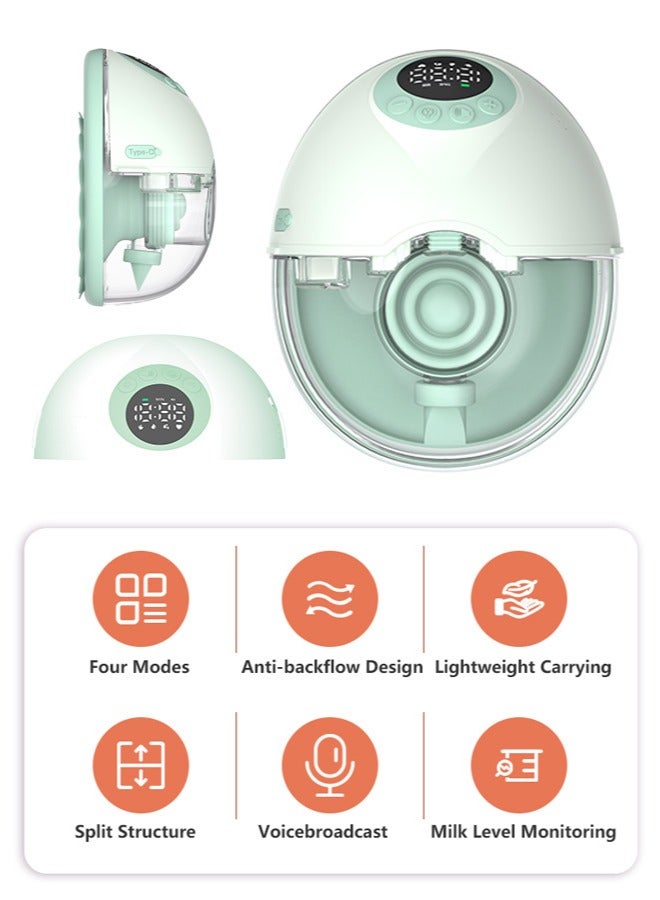 chiteng Portable Breast Pump with Voice Broadcast, Hands Free Breast Pump 4 Mode & 12 Levels - Image 5