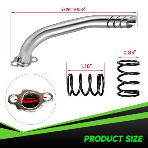 XIKOBY Header Exhaust Pipe Kit Compatible with Predator 212cc 224cc 196cc 6.5HP GX160 GX200 Engine Coleman Mini Bike CT200U BT200X CT200U-EX KT196 Go Kart Baja MB200 with Main Jets Parts (Silver) - Image 3