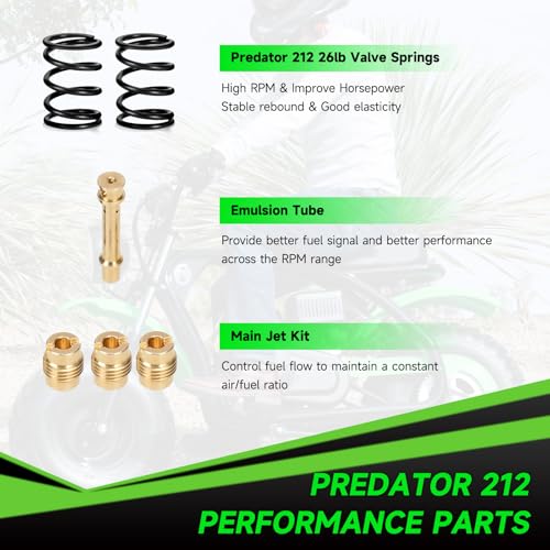 XIKOBY Header Exhaust Pipe Kit Compatible with Predator 212cc 224cc 196cc 6.5HP GX160 GX200 Engine Coleman Mini Bike CT200U BT200X CT200U-EX KT196 Go Kart Baja MB200 with Main Jets Parts (Silver) - Image 5
