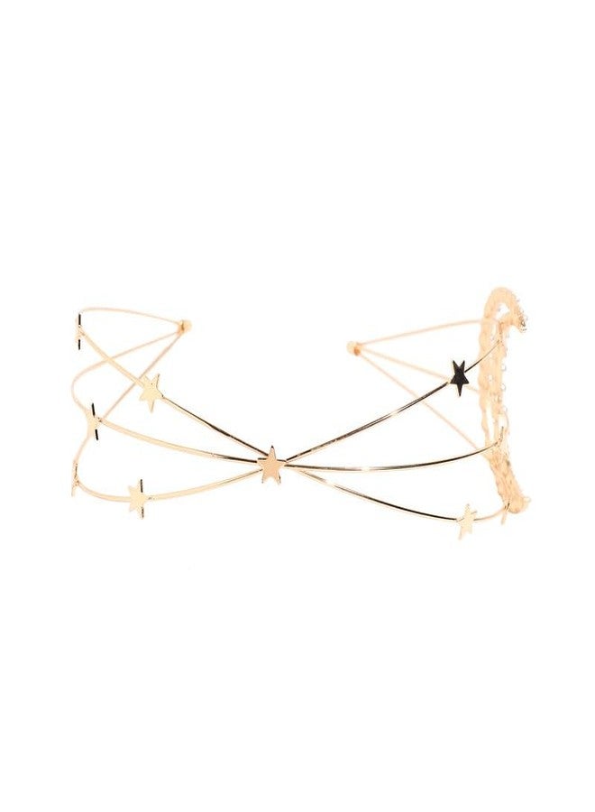 SOHI Gold Hair band for Women and Girls | Stones, Crystals, Embellished | Head Jewellery for women | Hair belt for girls | Fancy hair band | Hair Accessories for brides - Image 1