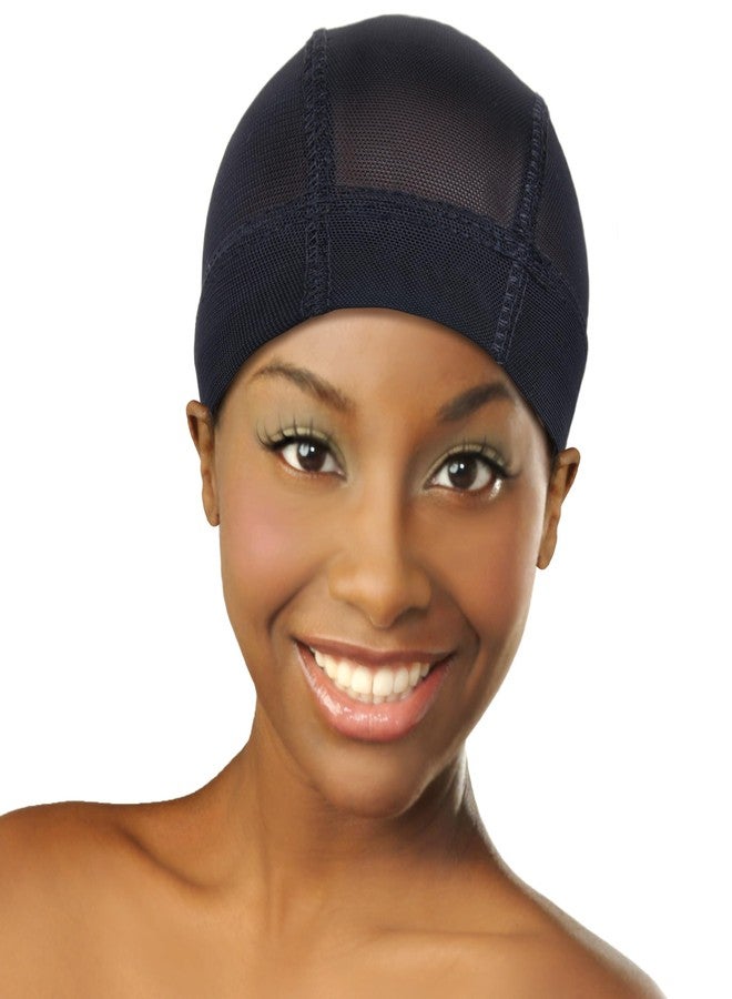 DONNA Mesh Dome Wig Cap Wig Head Wig Caps for Women Hair Net XL Black - Image 1