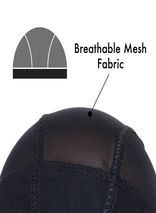 DONNA Mesh Dome Wig Cap Wig Head Wig Caps for Women Hair Net XL Black - Image 3