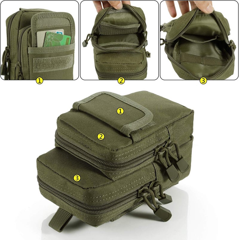 FRTKK 2 Pack Molle Pouches - Tactical Compact Water-Resistant EDC Pouch Bag Small Utility Pouch - Image 3