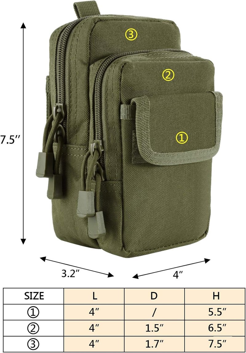 FRTKK 2 Pack Molle Pouches - Tactical Compact Water-Resistant EDC Pouch Bag Small Utility Pouch - Image 2