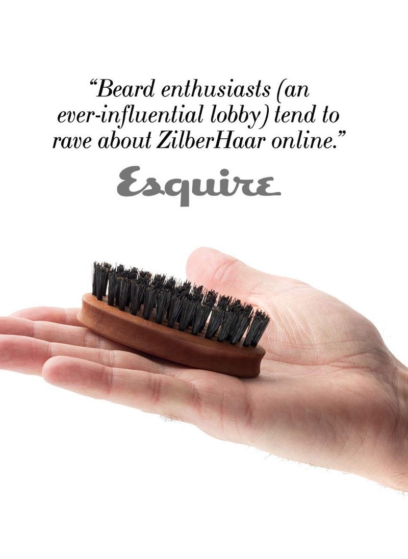 ZilberHaar ZilberHaar Pocket Mustache and Beard Brush - Stiff Boar Bristles Small Brush - Perfect Beard Grooming Tool - Relieves beard itch - Short and Medium - Made In Germany  - Image 2