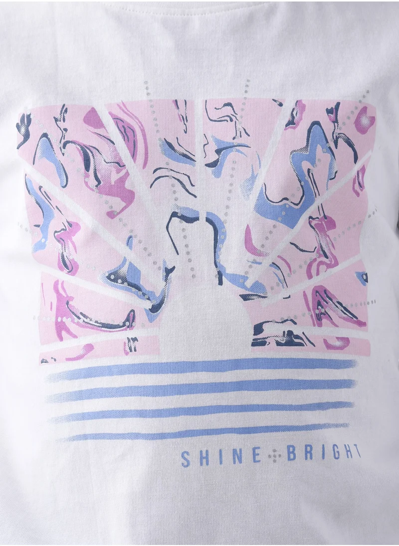 فكتور اند جين Victor and jane Girls T-shirt - Offwhite