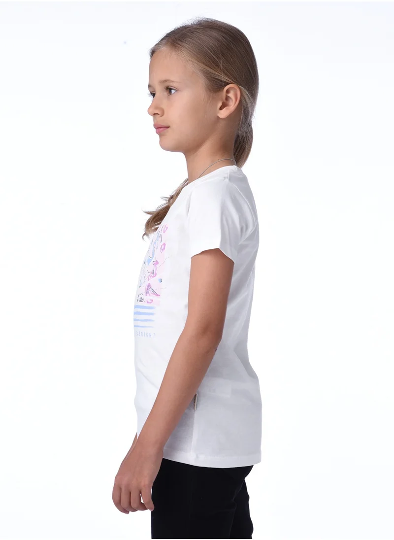 فكتور اند جين Victor and jane Girls T-shirt - Offwhite